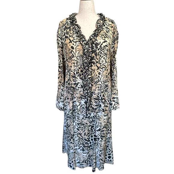 Women's Animal Print Two-Piece Skirt Set Plus Size 24/22 W Party Wedding Guest - Picture 2 of 11